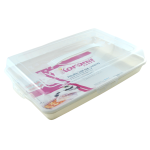 Pojemnik na ciasto z pokrywą biały 43x29x11,5 cm