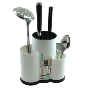 Ociekacz na narzędzia kuchenne stojak na noże Biały