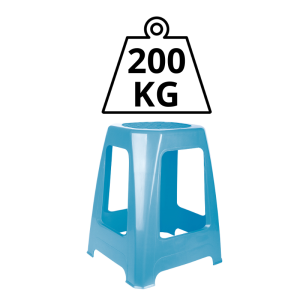 Taboret stołek krzesło do 200 KG Soft Niebieski