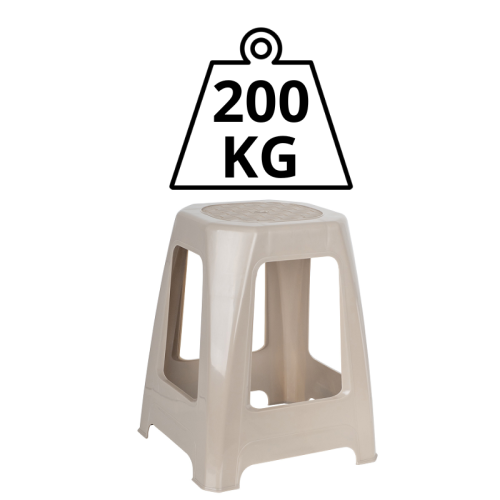 Taboret plastikowy Soft Brązowy do 200 KG.png