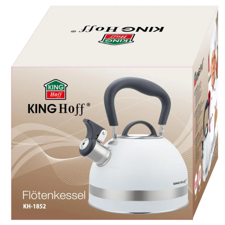 Opakowanie czajnika King Hoff KH-1852 – biały czajnik z uchwytem i logo producenta