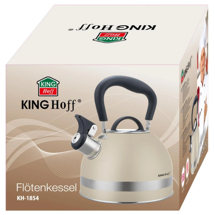 Opakowanie beżowego czajnika King Hoff KH-1854 z widocznym logotypem i oznaczeniem produktu