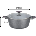 Garnek 28 cm do indukcji marmurowy z pokrywką Klausberg
