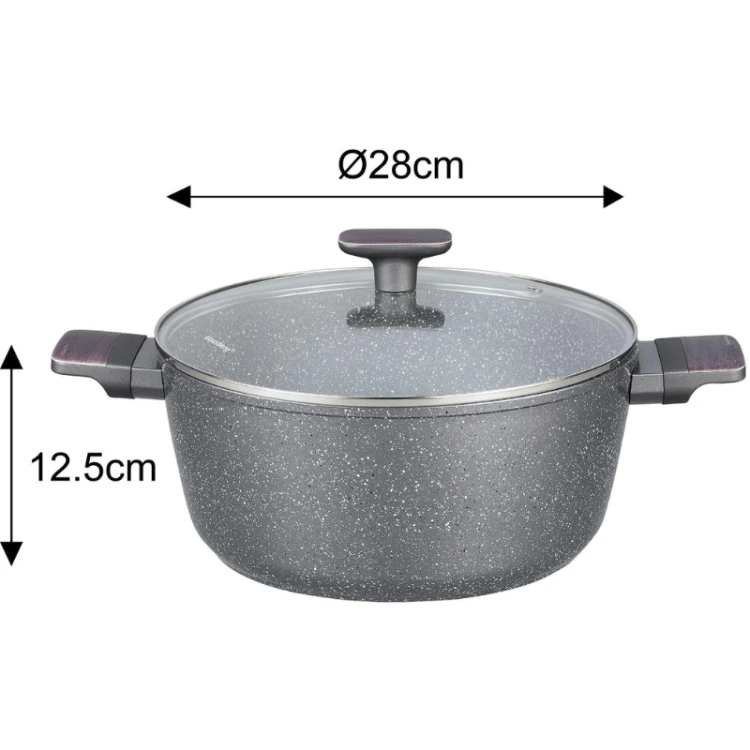 Garnek 28 cm do indukcji marmurowy z pokrywką Klausberg