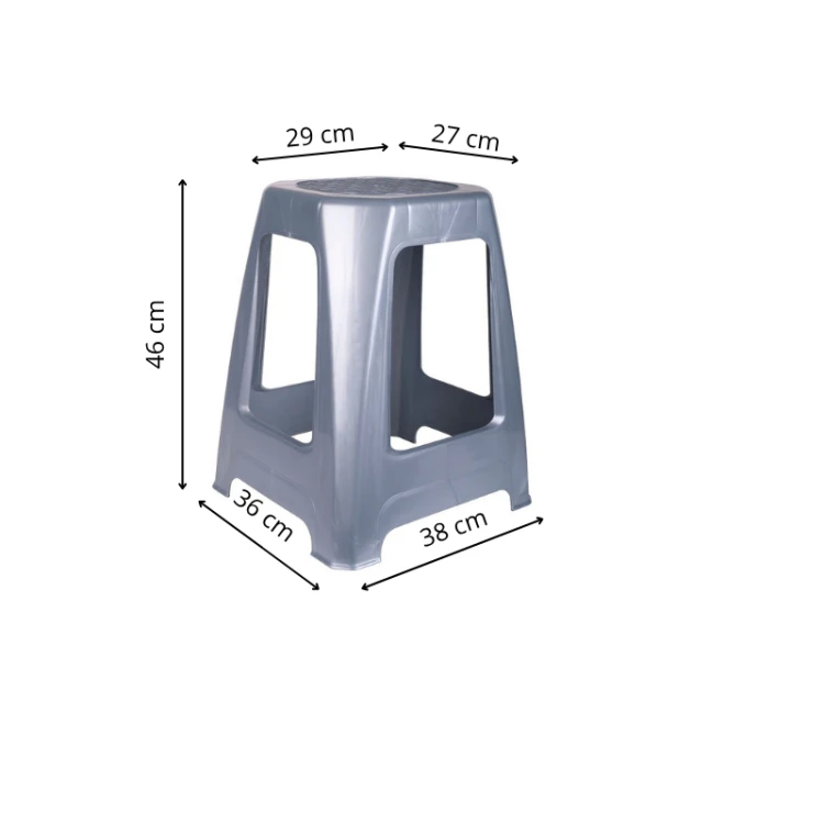 Rysunek techniczny taboretu Juypal z wymiarami – wysokość 46 cm, szerokość 29 x 26 cm.