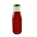 Szklana butelka z czerwonym sokiem 400 ml z metalową zakrętką – produkt do pasteryzacji