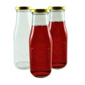 Komplet butelek szklanych 400 ml z zakrętką – do napojów, soków i nalewek