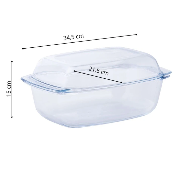 Naczynie żaroodporne Termisil Classic 5,2 l z pokrywą, wymiary 34,5x21,5x15 cm