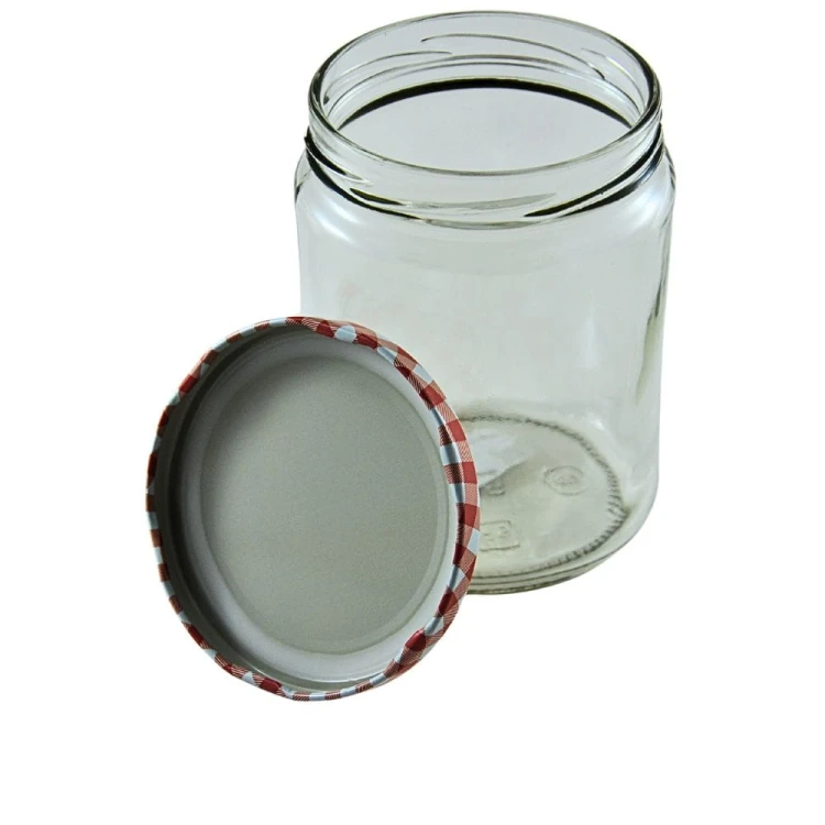 Słoik szklany twist 540 ml z metalową zakrętką 82 mm – widok otwartego słoika do przetworów