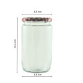 Słoik szklany twist 720 ml z zakrętką 82 mm – zdjęcie z wymiarami 15,3 cm wysokości i 8,6 cm średnicy