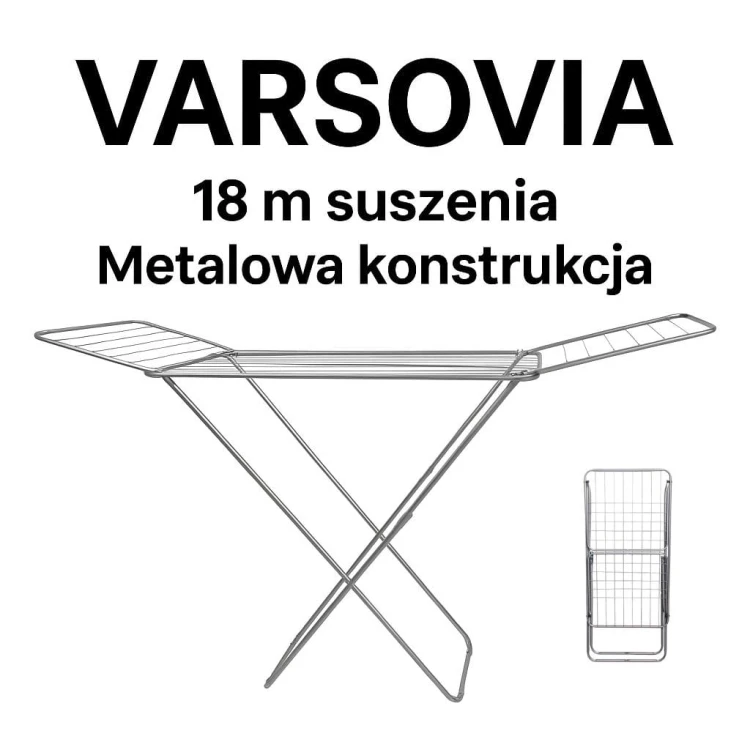 suszarka na pranie Varsovia 18 m suszenia metalowa konstrukcja składana suszarka skrzydłowa