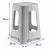 Stylowy taboret rattanowy szary z wymiarami 47x36x36 cm