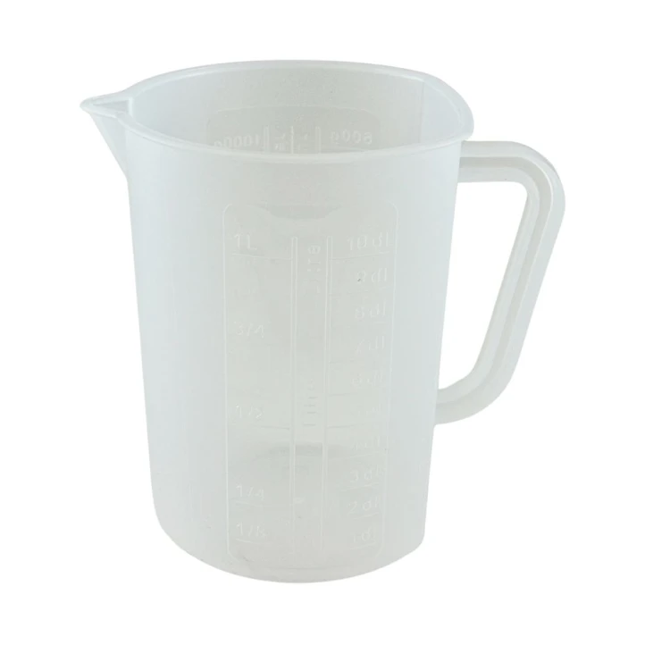 Plastikowy dzbanek z uchwytem i miarką litrową 1,4 l biały
