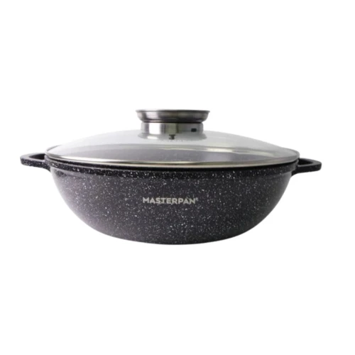 Garnek niski Masterpan 28 cm z pokrywką na indukcję