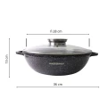 Wymiary garnka Masterpan 28 cm – szerokość 36 cm, wysokość 13 cm
