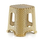 Taboret średni krzesło stołek Rattan krem