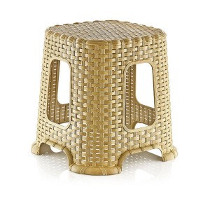 Taboret średni krzesło stołek Rattan krem