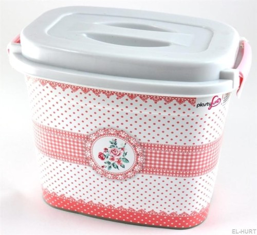 plastikowy pojemnik na detergenty z pokrywką - na proszek lub kapsułki