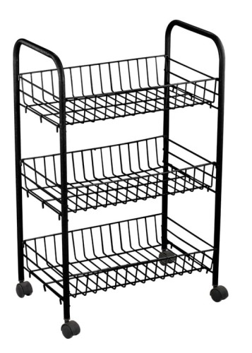 Regał z koszami na kółkach