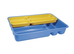 Wkład do szuflady pojemnik na sztućce niebiesko-żółty