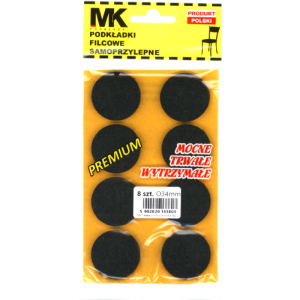 Podkładki filcowe pod meble śr. 34 mm A'8 szt.