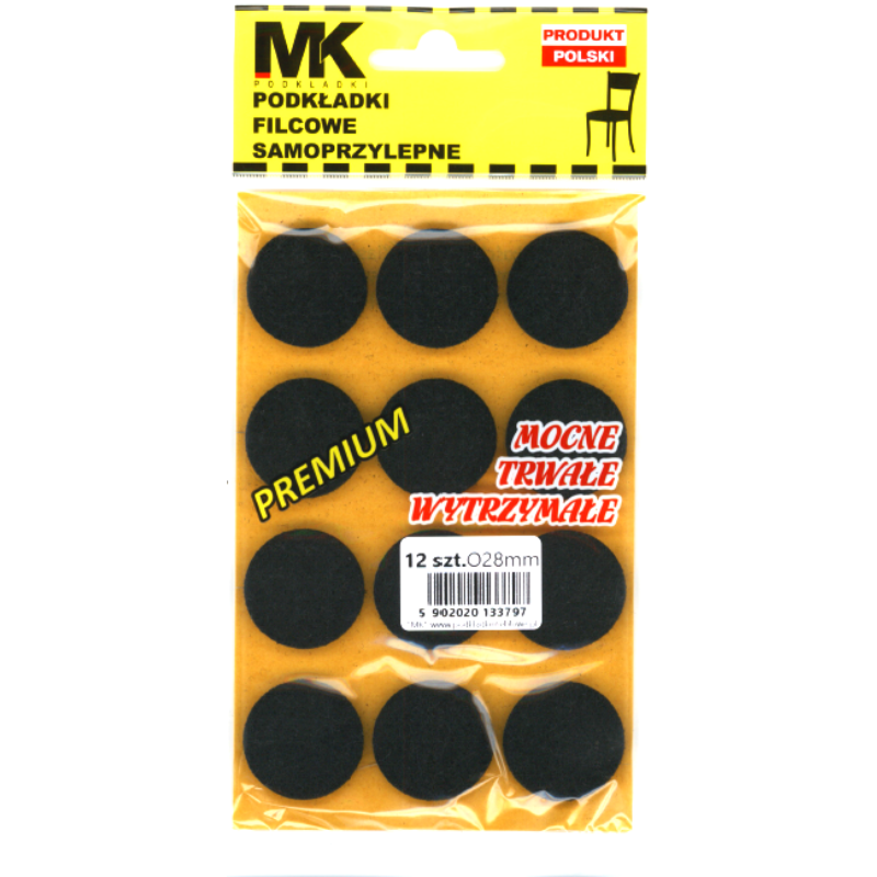Podkłądki filcowe promium śr. 28 mm.png